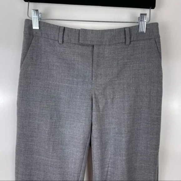 Club Monaco Grey Wool Blend Slim Straight Trouser Pants Cuffed Hem Sz 00 - Picture 4 of 9